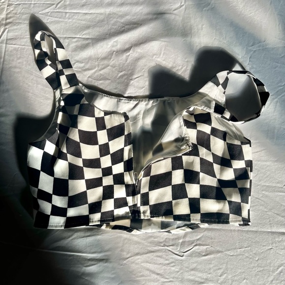 retro style checker crop top - Picture 2 of 2